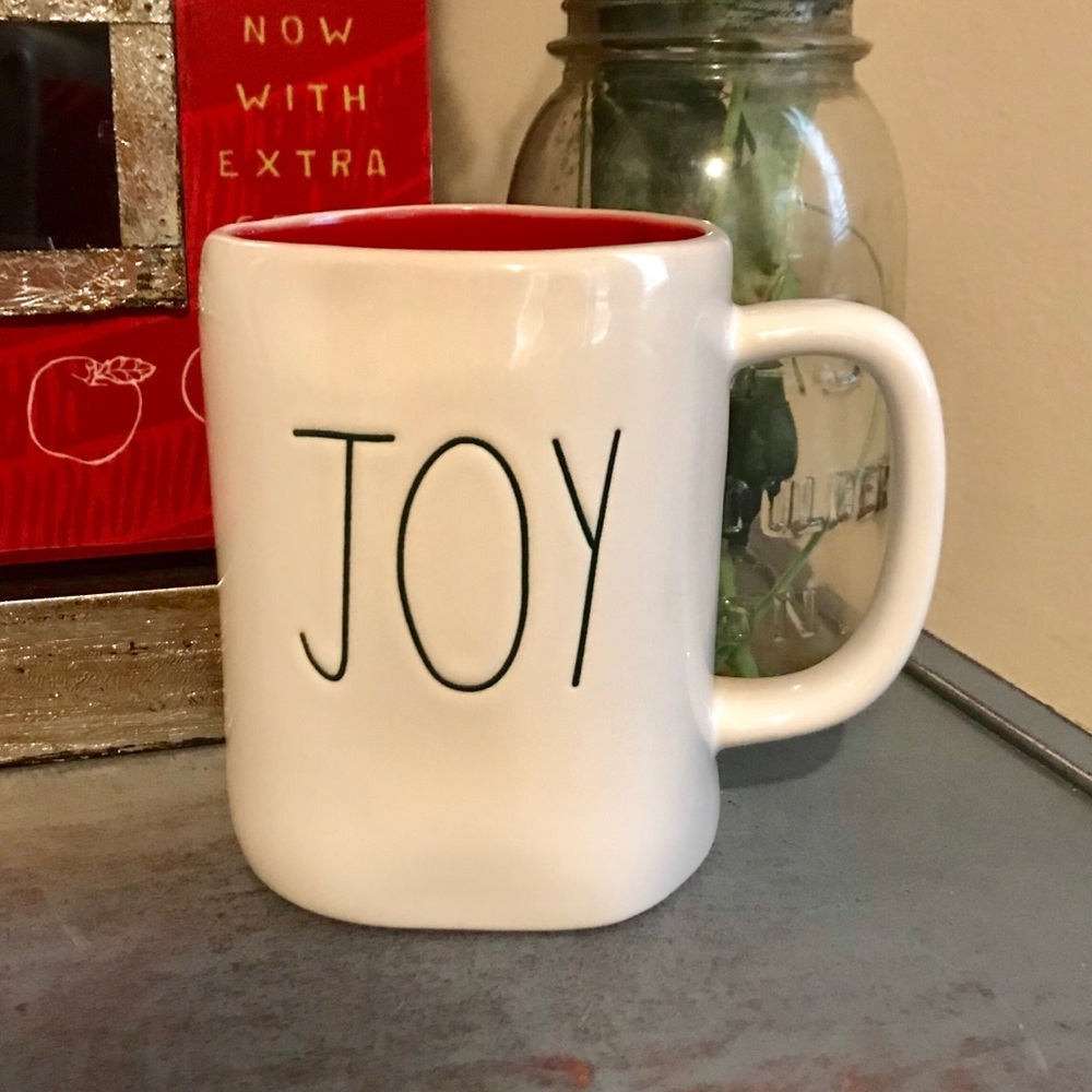 Rae Dunn Joy Mug with Green Lettering